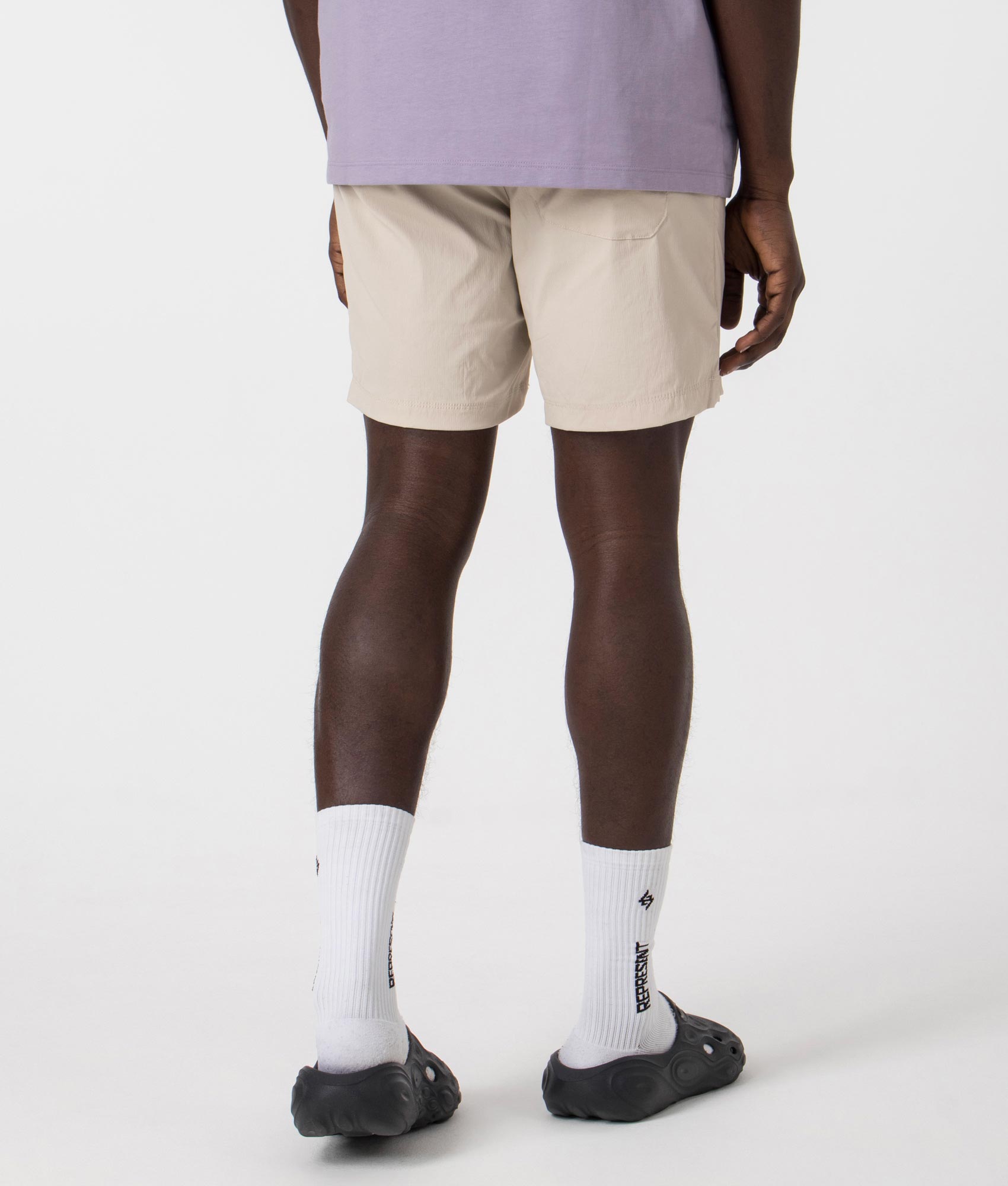 Columbia Landroamer ripstop short in 278 Dark Stone with belt detail 96% Nylon, 4% Elastane back shot at EQVVS