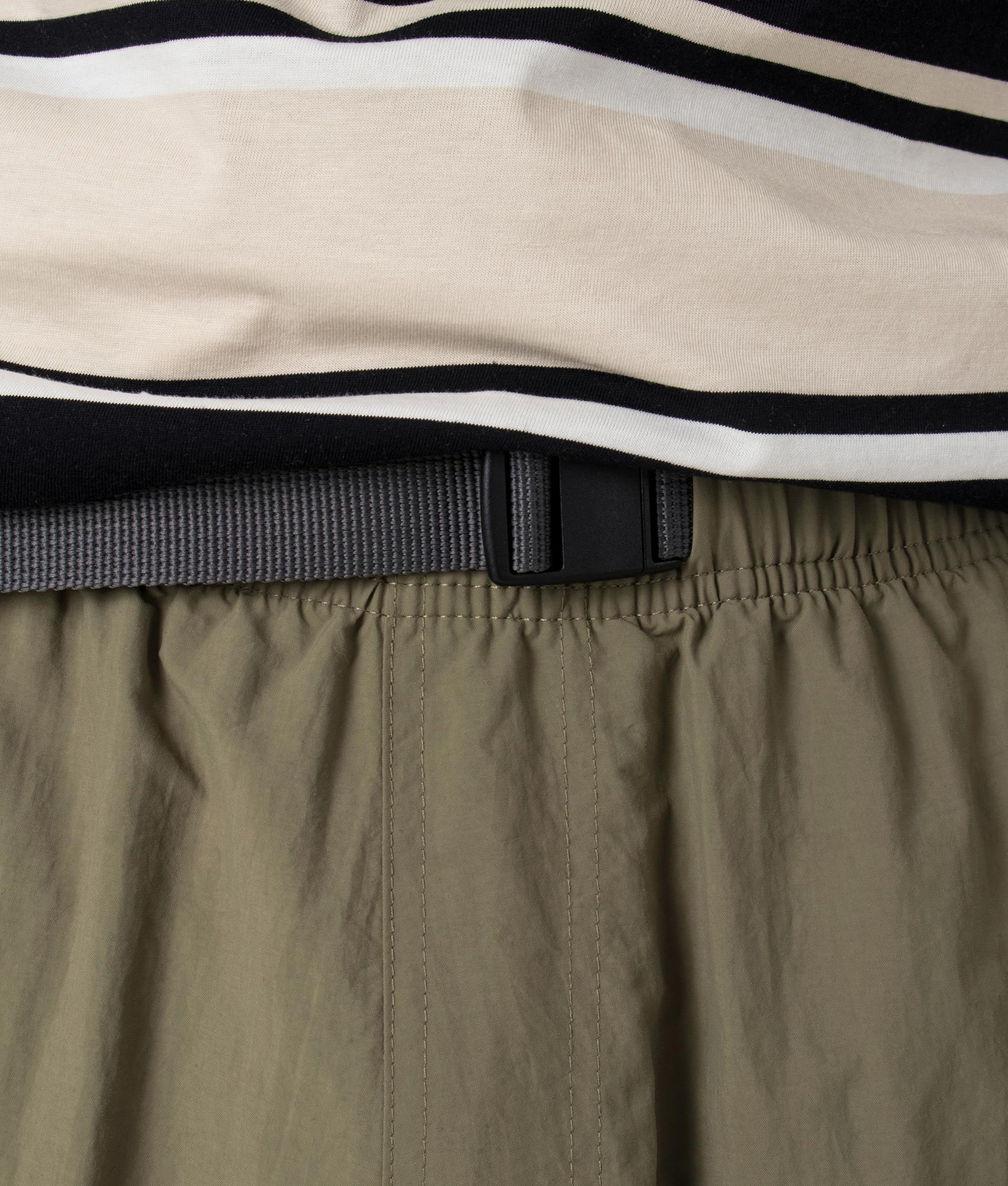 Columbia mountaindale short in 397 stone green with belt detail belt detail shot at EQVVS