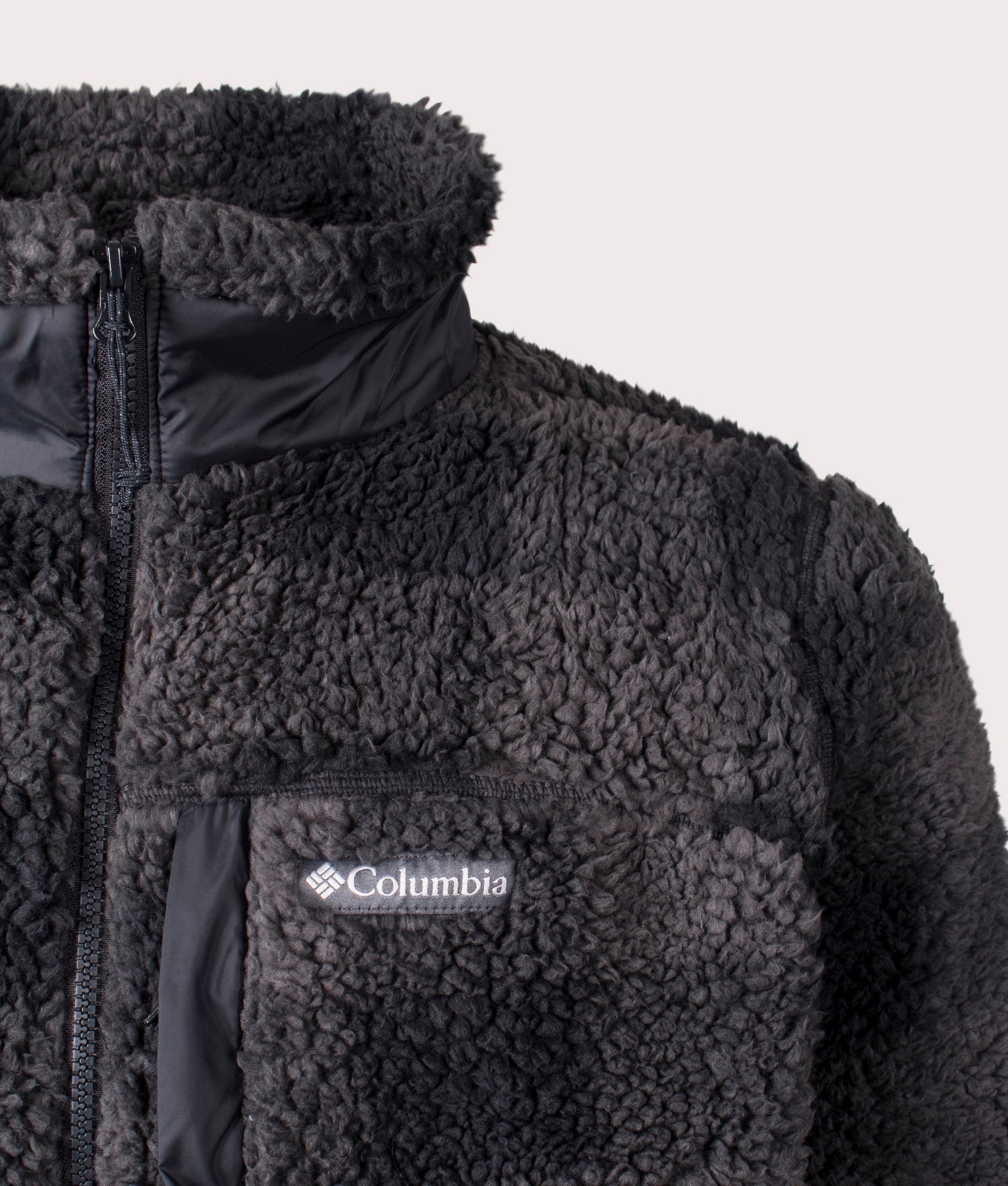 Columbia Winter Pass Fleece Black Check. shot at EQVVS. Detail shot.