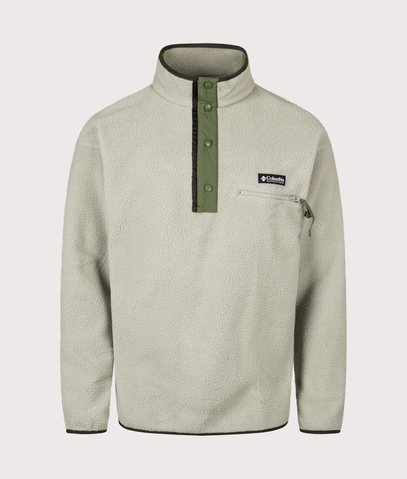 Helvetia II Half Snap Fleece Sweatshirt in Safari. | Columbia | Shot at EQVVS | Front shot 