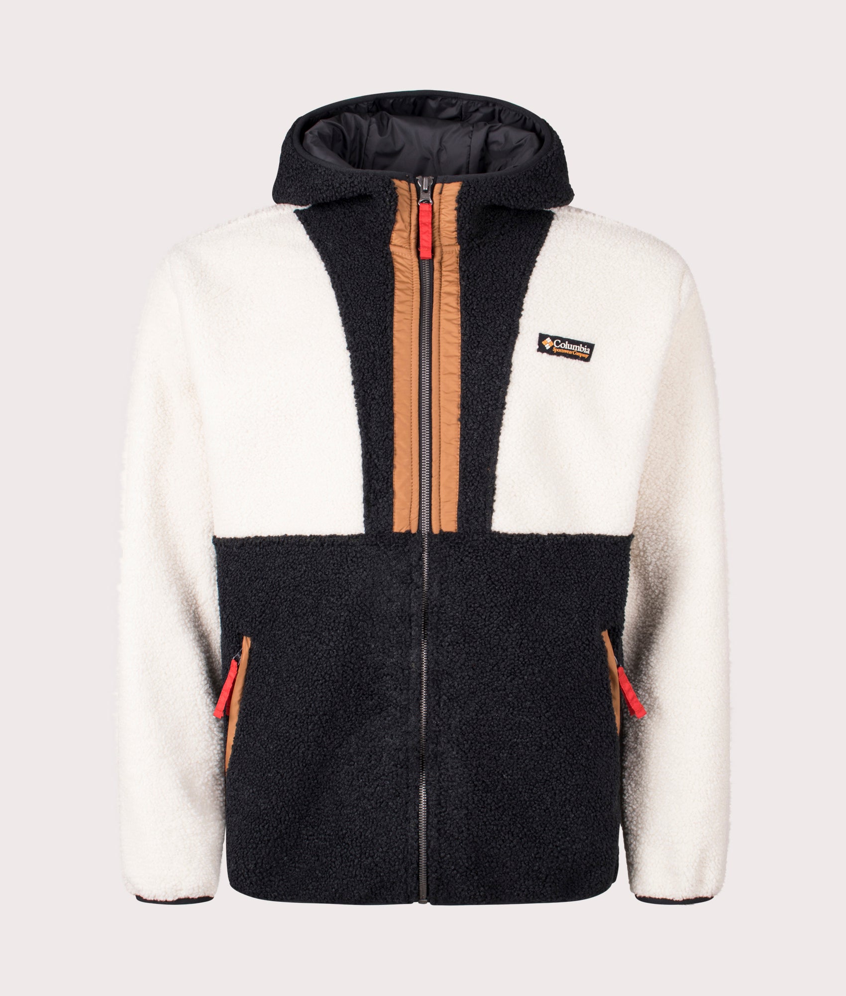 Columbia Backbowl II Remastered Full Zip Hoodie in Chalk/Black at EQVVS. Front Shot. 
