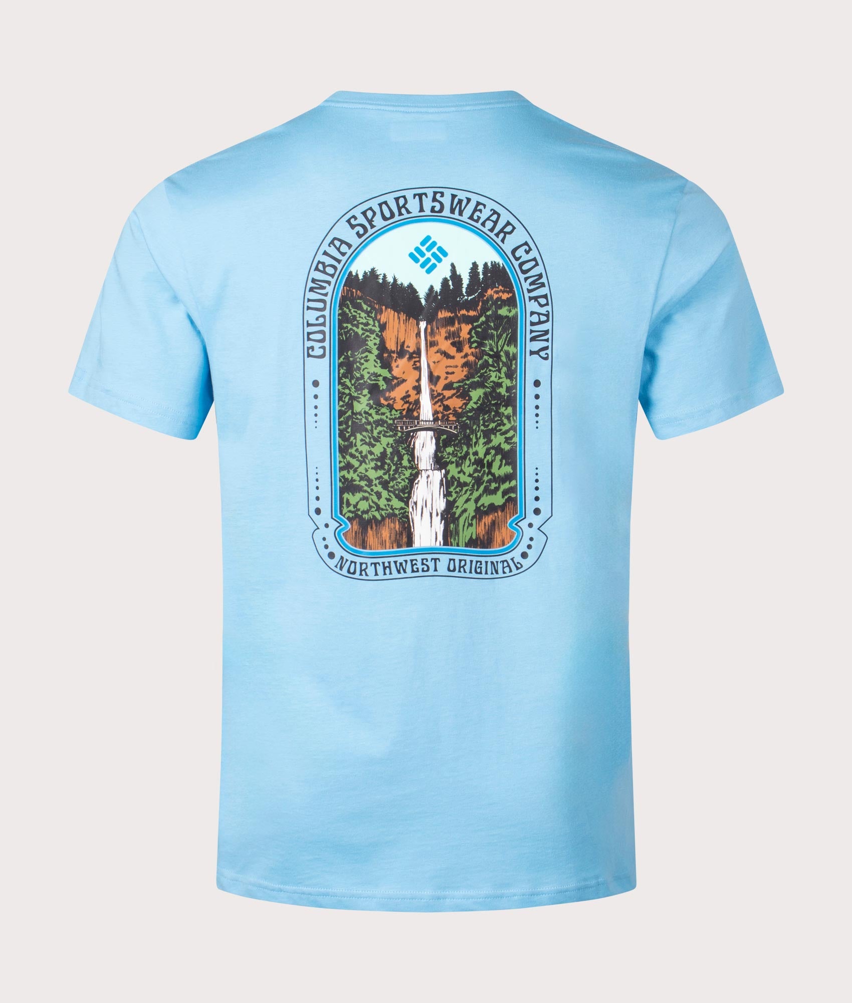 Columbia, cavalry trail T-Shirt, vista  blue, EQVVS Menswear, back photo shot