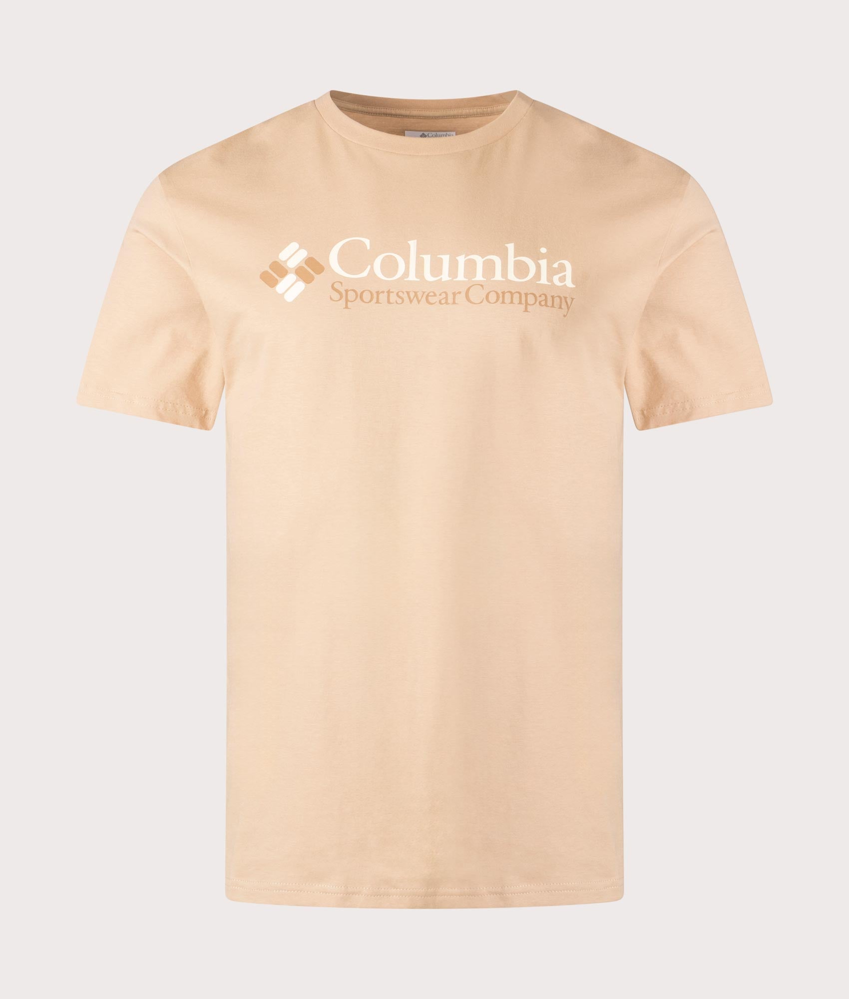 Columbia CSC Basic Logo T-Shirt in Canoe orange at EQVVS. Front Shot.