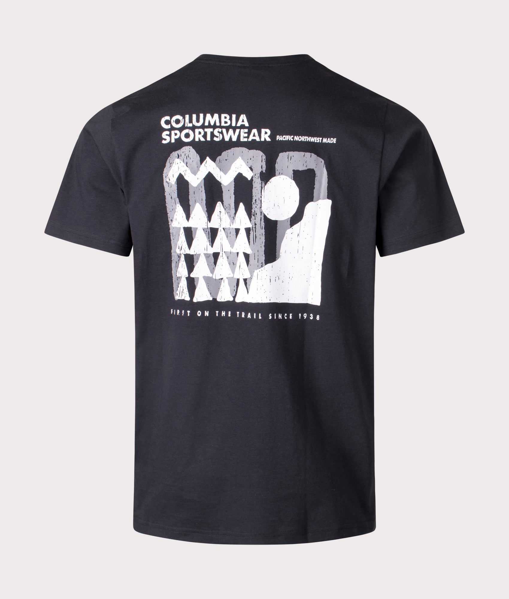 Columbia, Explorers Canyon Back T-Shirt, black/Explore Outdoors, Eqvvs Menswear, back shot angle