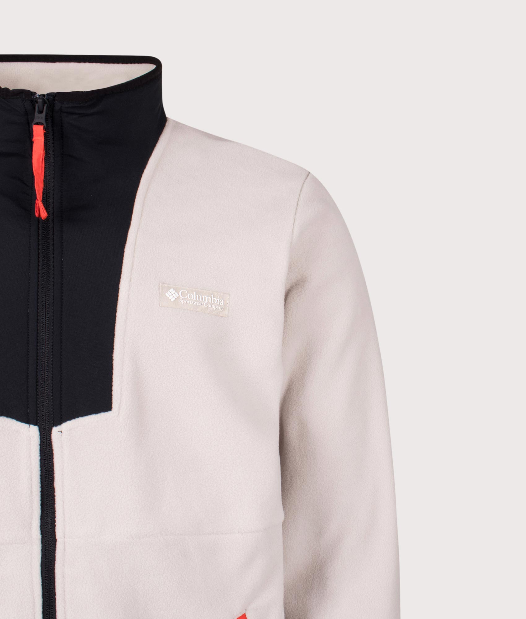 Sequoia Grove Full Zip Sweatshirt in Dark Stone/Black | Columbia | Shot at EQVVS | Front detail shot 