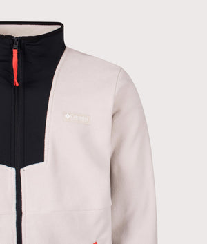 Sequoia Grove Full Zip Sweatshirt in Dark Stone/Black | Columbia | Shot at EQVVS | Front detail shot 