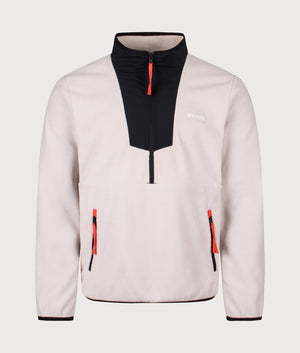 Sequoia Grove Quarter Zip Sweatshirt in Dark Stone/Black | Columbia | Shot at EQVVS | Front shot 