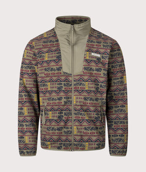 Sequoia Grove Printed Full Zip Sweatshirt in the Stone Green Horizons | Columbia | Shot at EQVVS | Front shot 