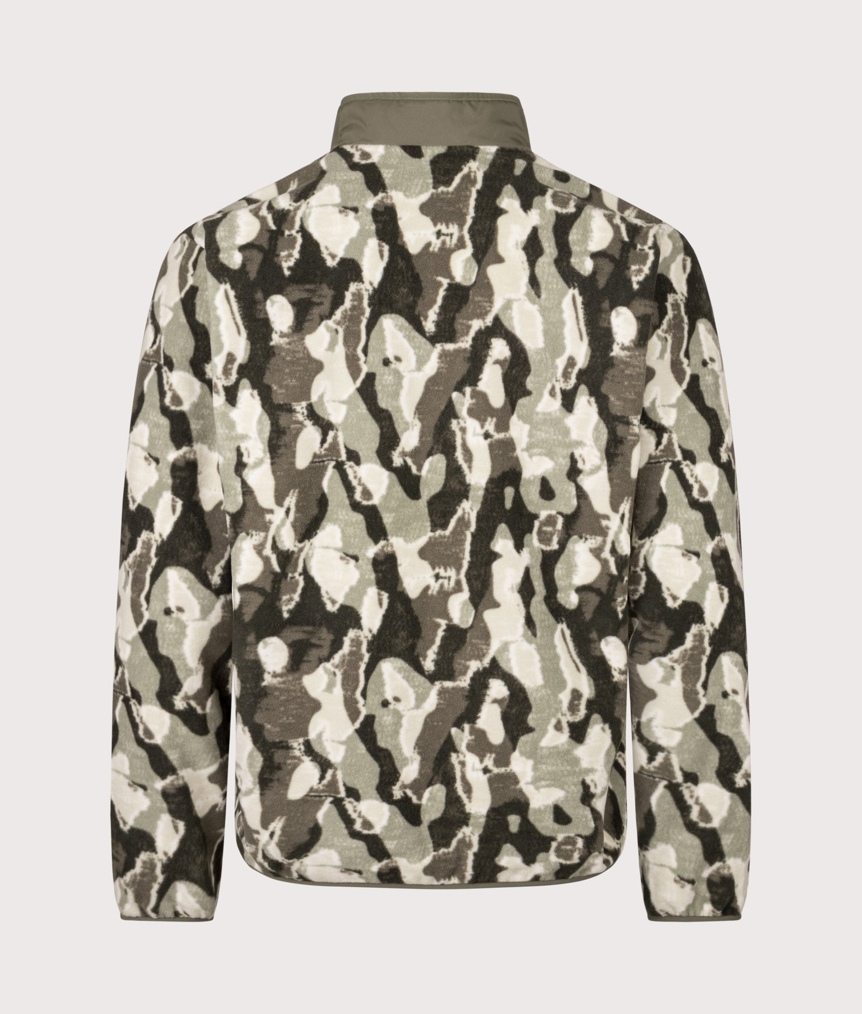 Sequoia Grove Printed Full Zip Sweatshirt in the Stone Green Treebark | Columbia | Shot at EQVVS | Back shot 