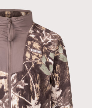 Sequoia Grove Printed Full Zip Sweatshirt in Iron Timberwolf | Columbia | Shot at EQVVS | Front detail shot