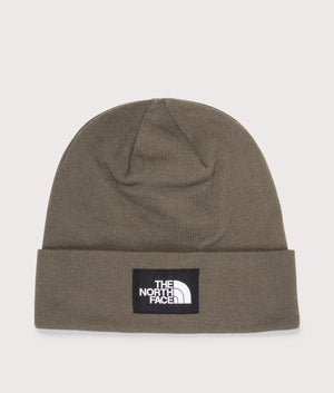 The Dock Worker Recycled Beanie in New Taupe Green. | The North Face | Shot at EQVVS | Front shot