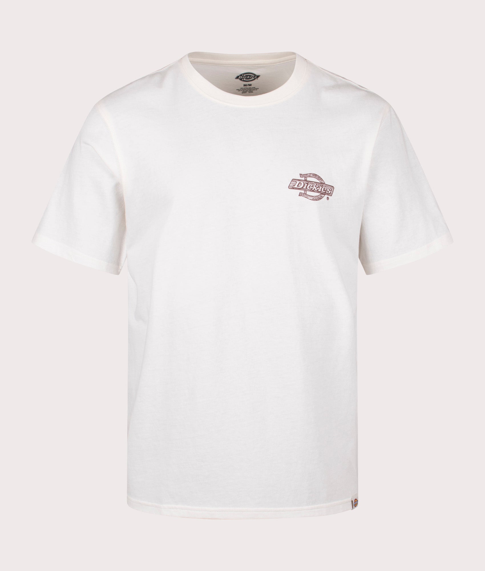 Dickies  Relaxed Relaxed Wood Logo T-Shirt in Egret. Shot at EQVVS.  Front shot 