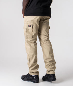 Regular-Fit-Millerville-Cargo-Pants-Khaki-Dickies-EQVVS model angled image