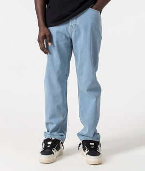 Dickies Thomasville Jeans in Vintage Blue. Front angle shot at EQVVS.