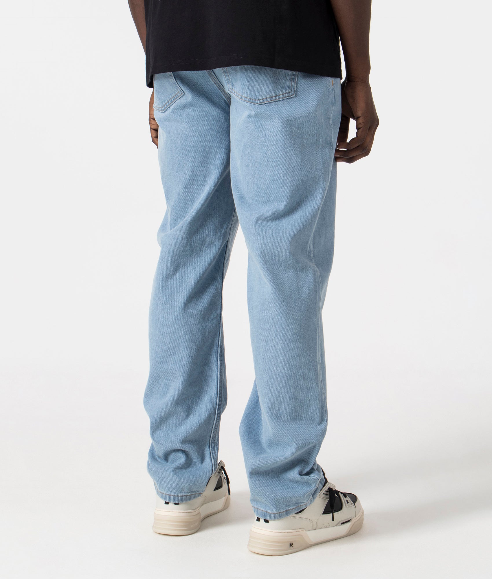 Dickies Thomasville Jeans in Vintage Blue. Back angle shot at EQVVS.