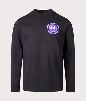 Dependable Long Sleeve T-Shirt in Black by Huf. EQVVS Front Angle Shot.