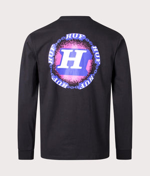 Dependable Long Sleeve T-Shirt in Black by Huf. EQVVS Back Angle Shot.