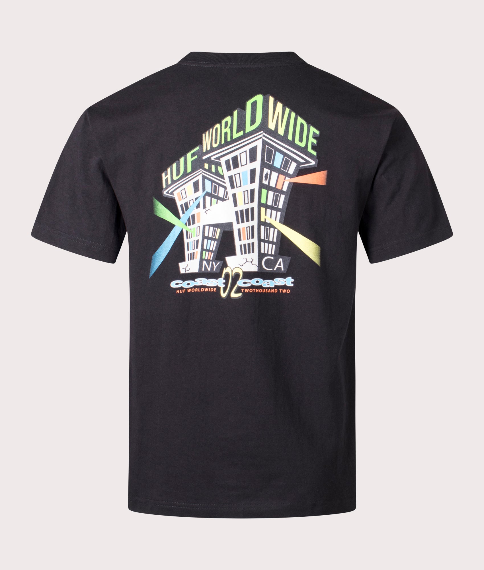 Club House T-Shirt in Black by Huf. EQVVS Back Angle Shot.