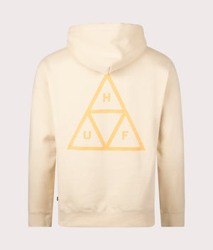 Set Triple Triangle Hoodie in Wheat by Huf. EQVVS Back Angle Shot.