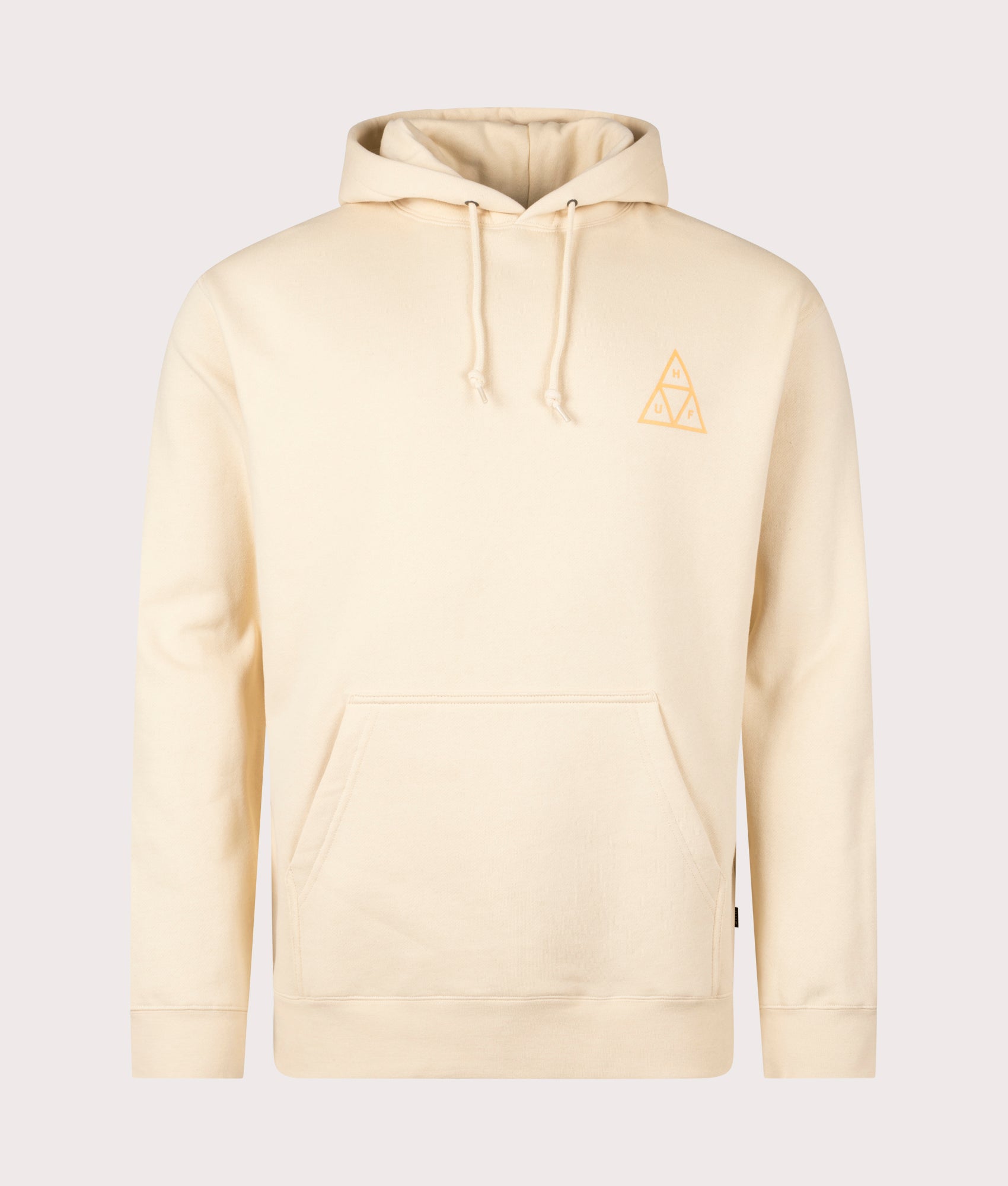 Set Triple Triangle Hoodie in Wheat by Huf. EQVVS Front Angle Shot.