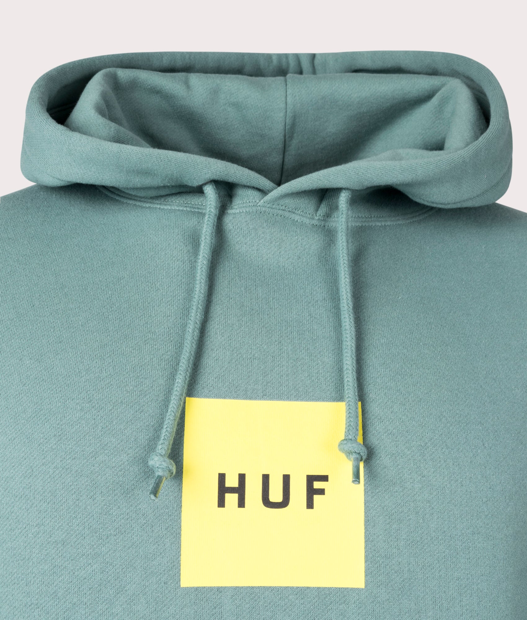 Set Box Hoodie in Sage by Huf. EQVVS Detail Shot.