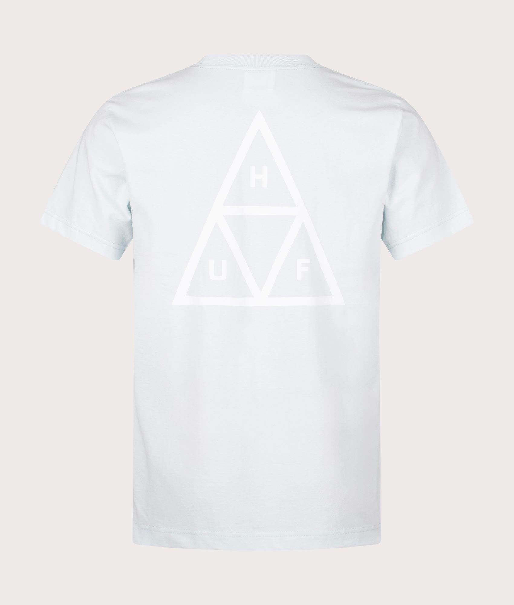 Set Triple Triangle T-Shirt in Powder Blue by Huf. EQVVS Back Angle Shot.