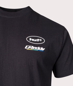 Huf X Greddy T-Shirt in Black by Huf. EQVVS Detail Shot.