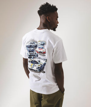 Huf X Greddy T-Shirt in White by Huf. EQVVS Campaign Shot.