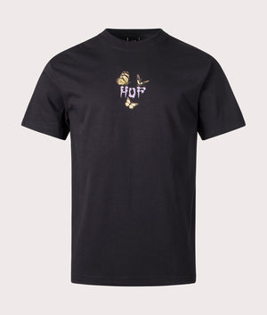 Fly Trap T-Shirt in Black by HUF. EQVVS Front Angle Shot.