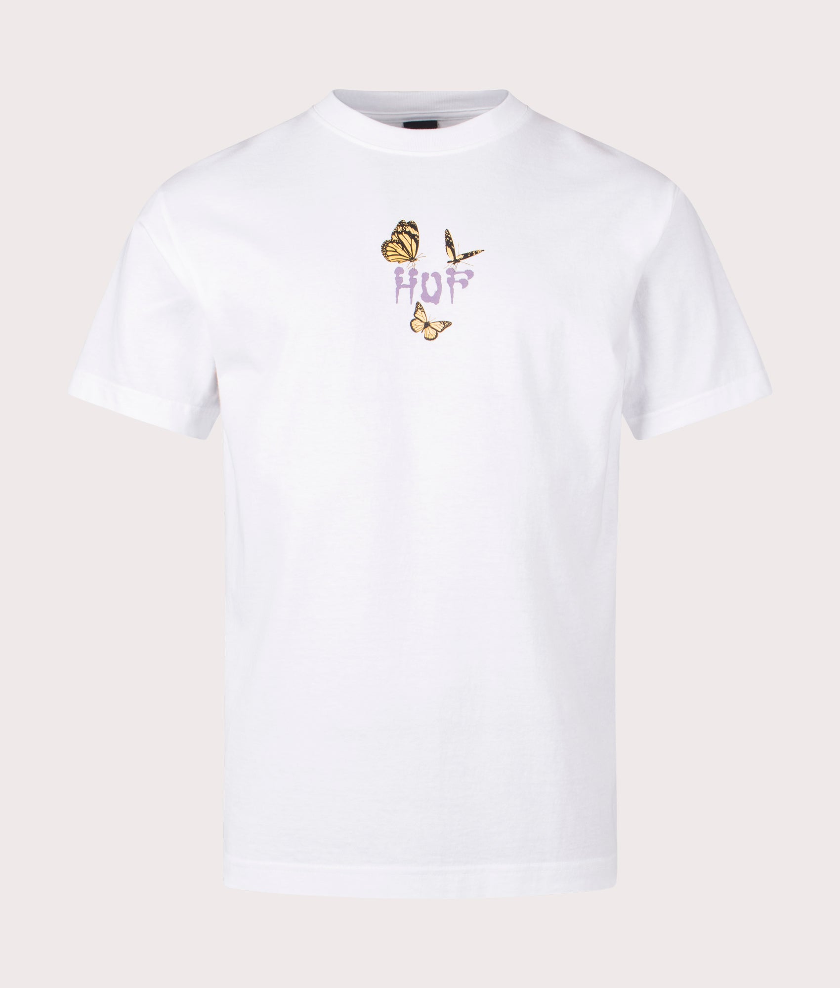 Fly Trap T-Shirt in White by HUF. EQVVS Front Angle Shot.