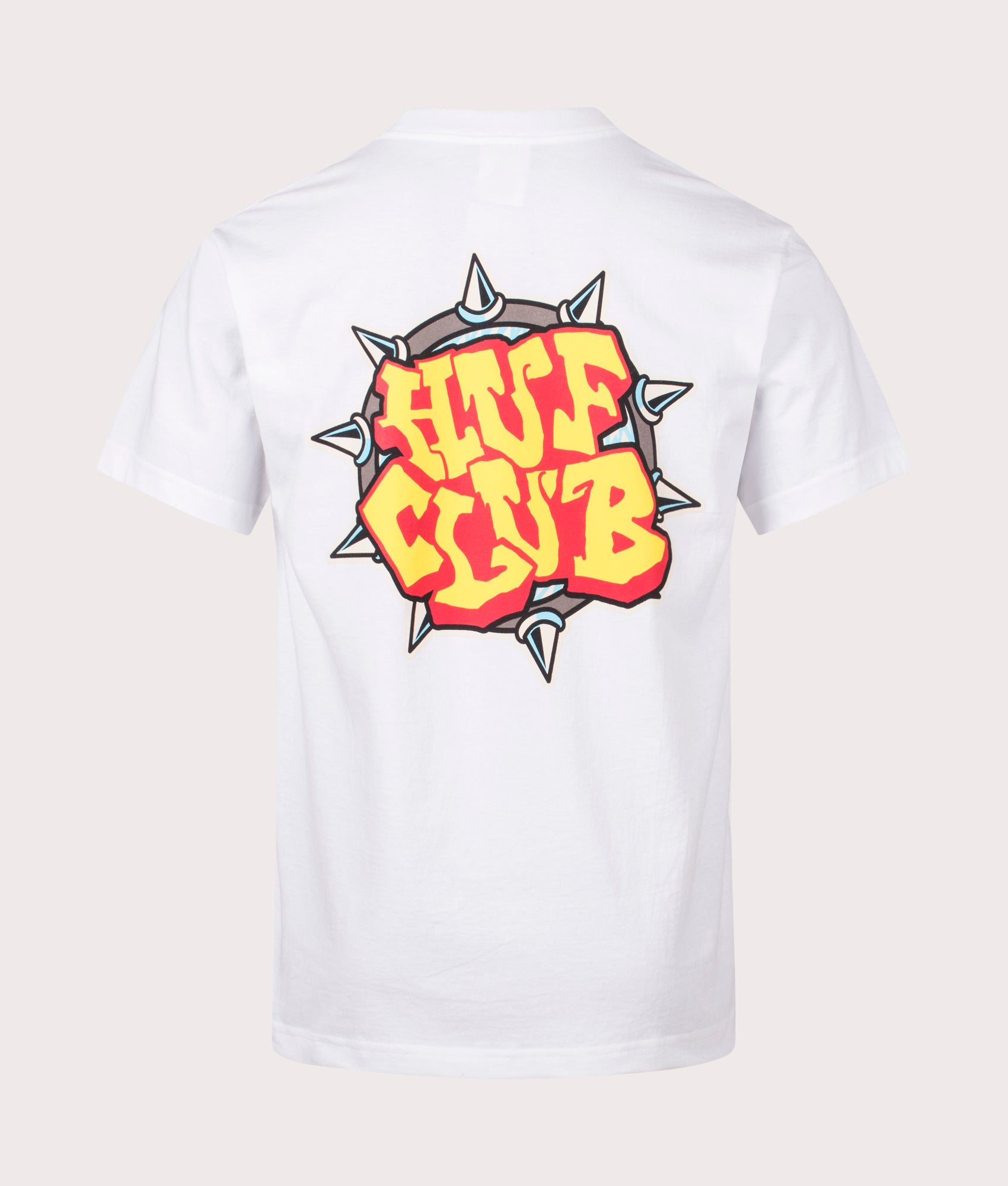 Huf Club T-Shirt in White. EQVVS Back Angle Shot.