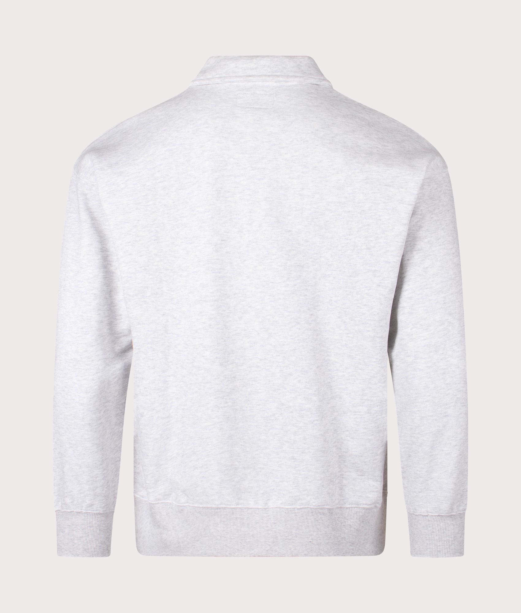 Huf Slate Quarter Zip Sweatshirt in Heather grey at EQVVS Menswear back shot 
