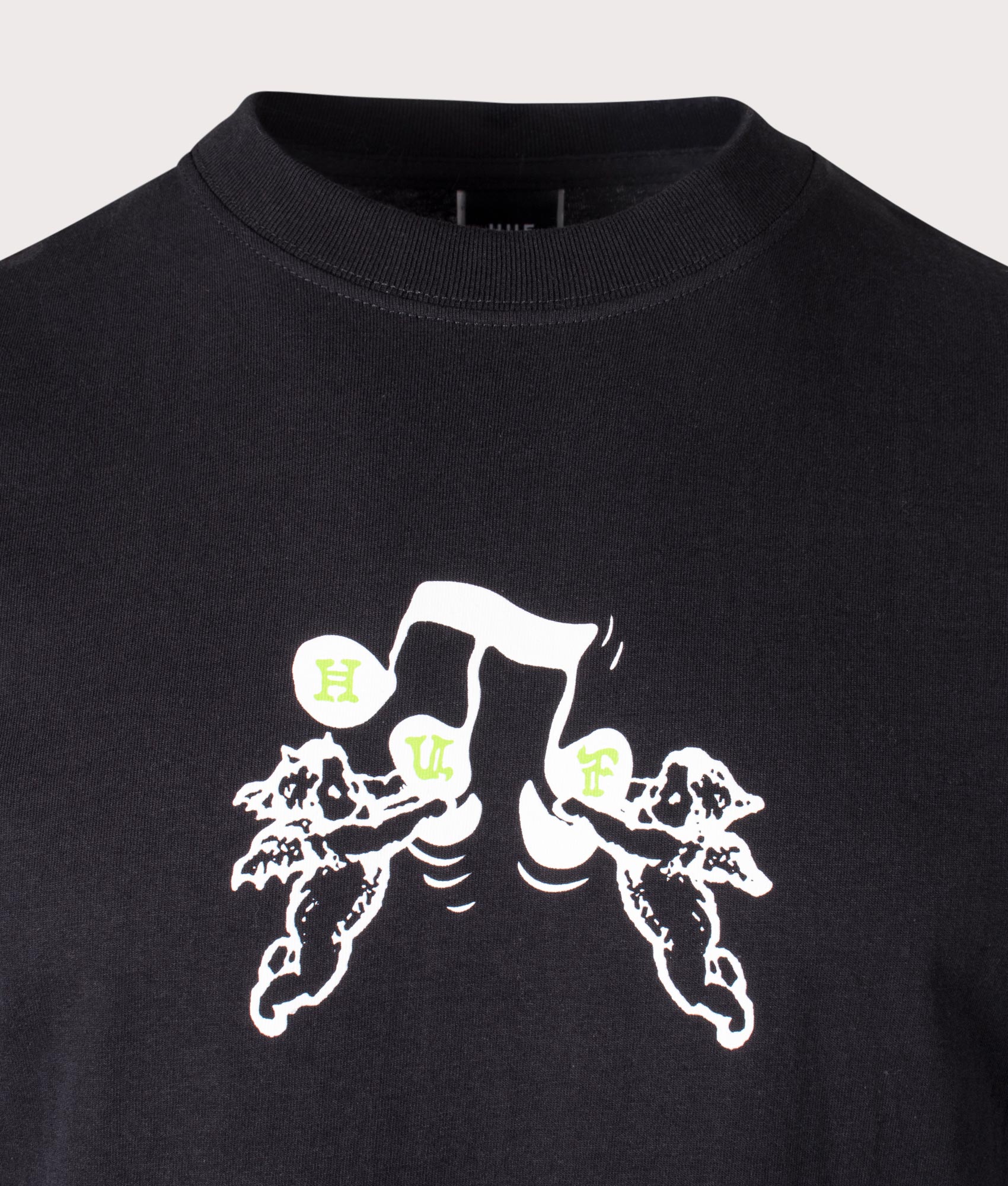 HUF Song T-Shirt in Black at EQVVS Detail Shot