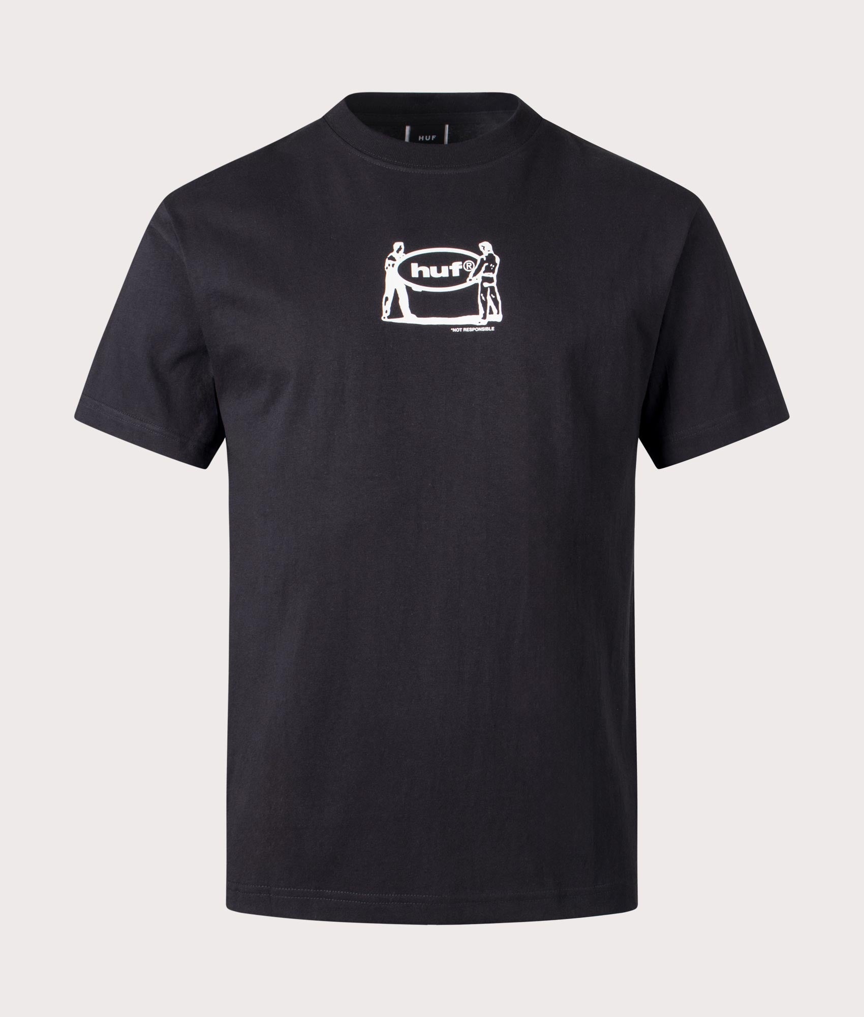 HUF Relocation T-Shirt in Black at EQVVS Front Shot