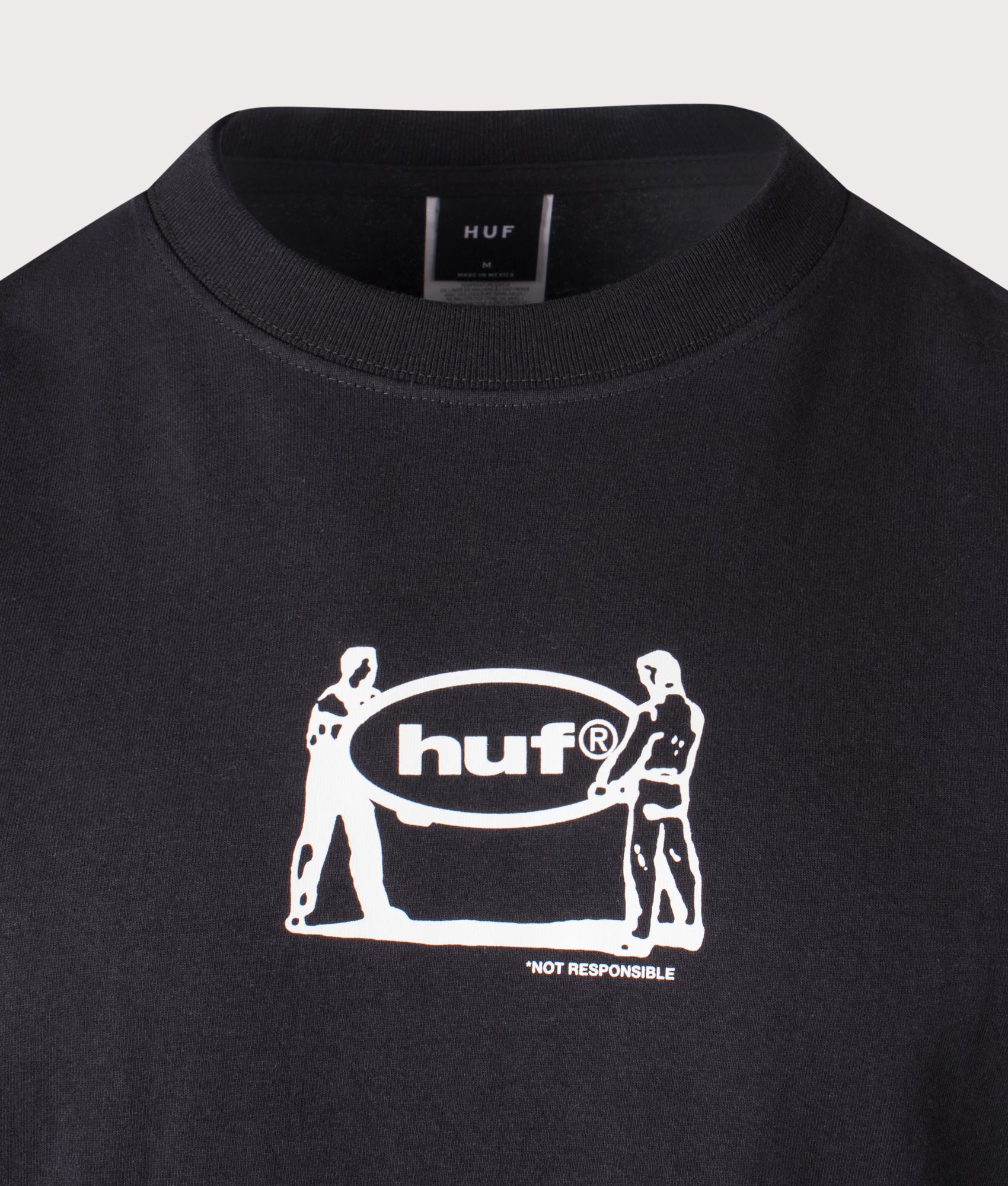 HUF Relocation T-Shirt in Black at EQVVS Detail Shot