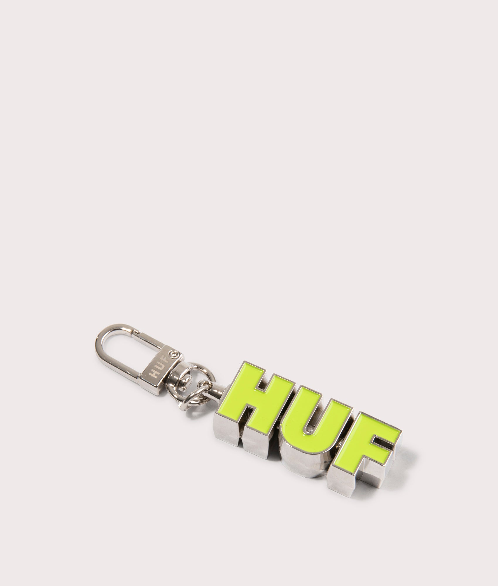 HUF Huf Swivel Keychain in Silver . Shot at EQVVS. 