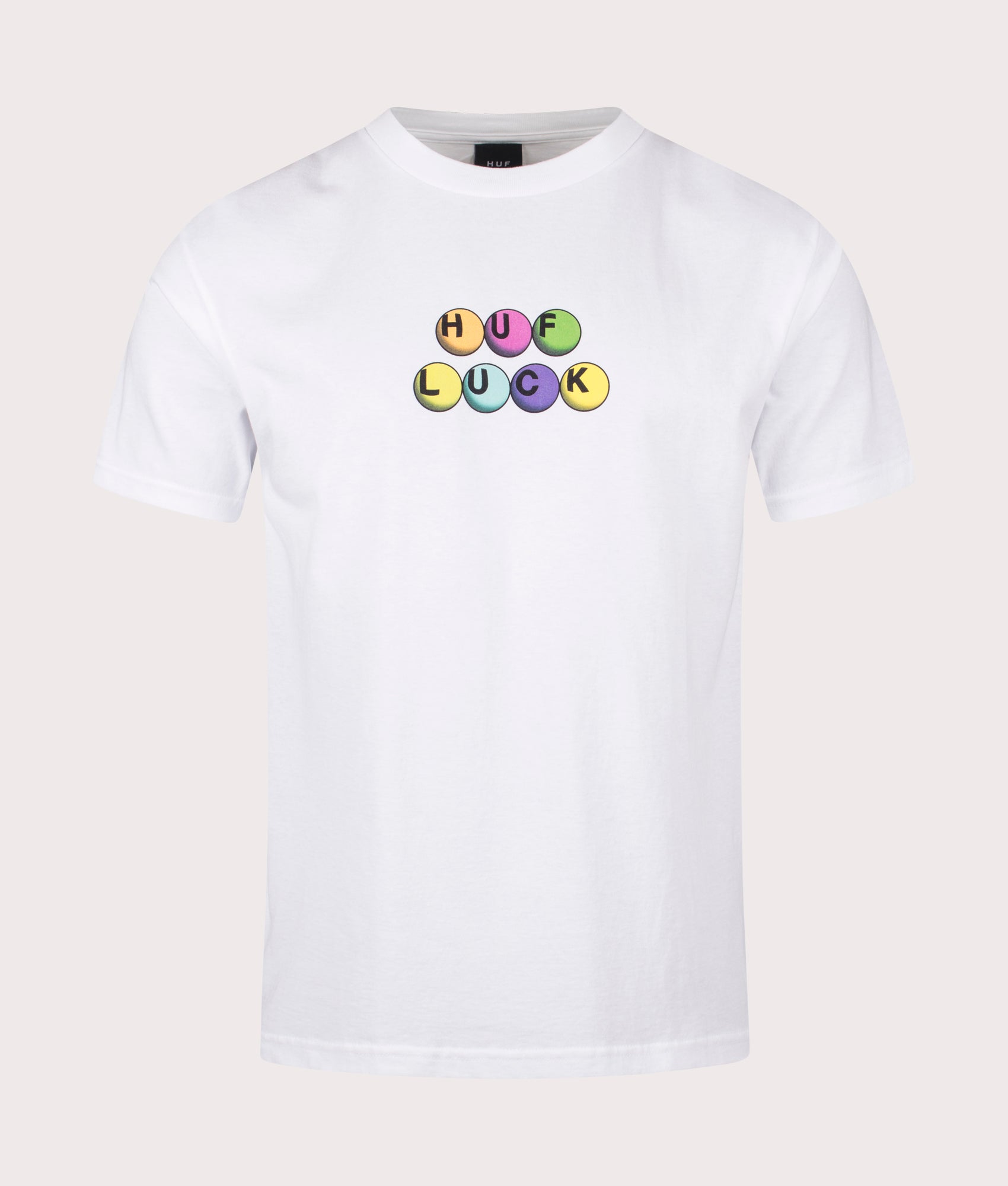 Huf, Lucky T-Shirt, White, Eqvvs Menswear, front shot angle