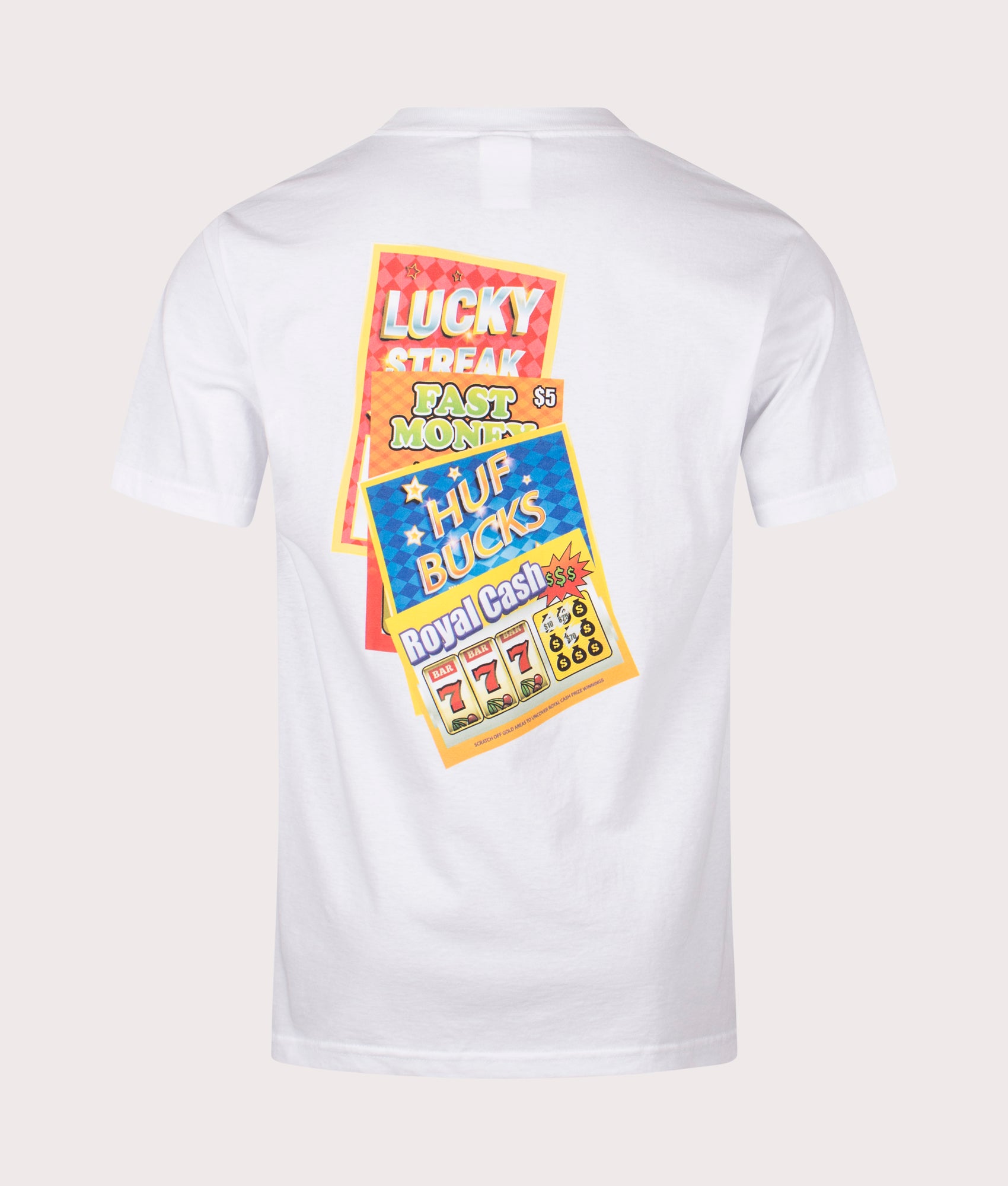 Huf, Lucky T-Shirt, White, Eqvvs Menswear, back shot angle