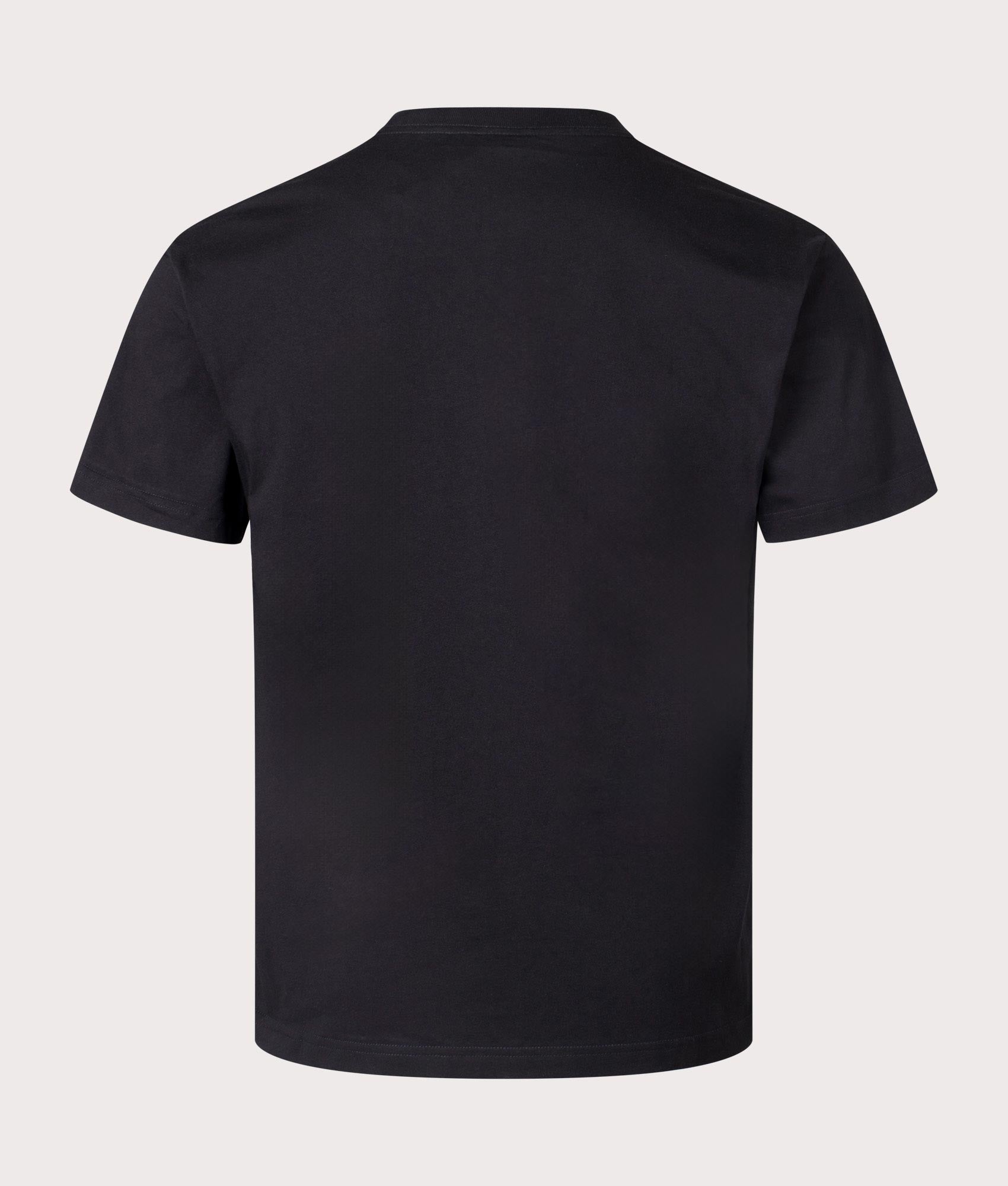 HUF Huf Set Box Logo Pocket T-Shirt in Black. Shot at EQVVS. Back shot