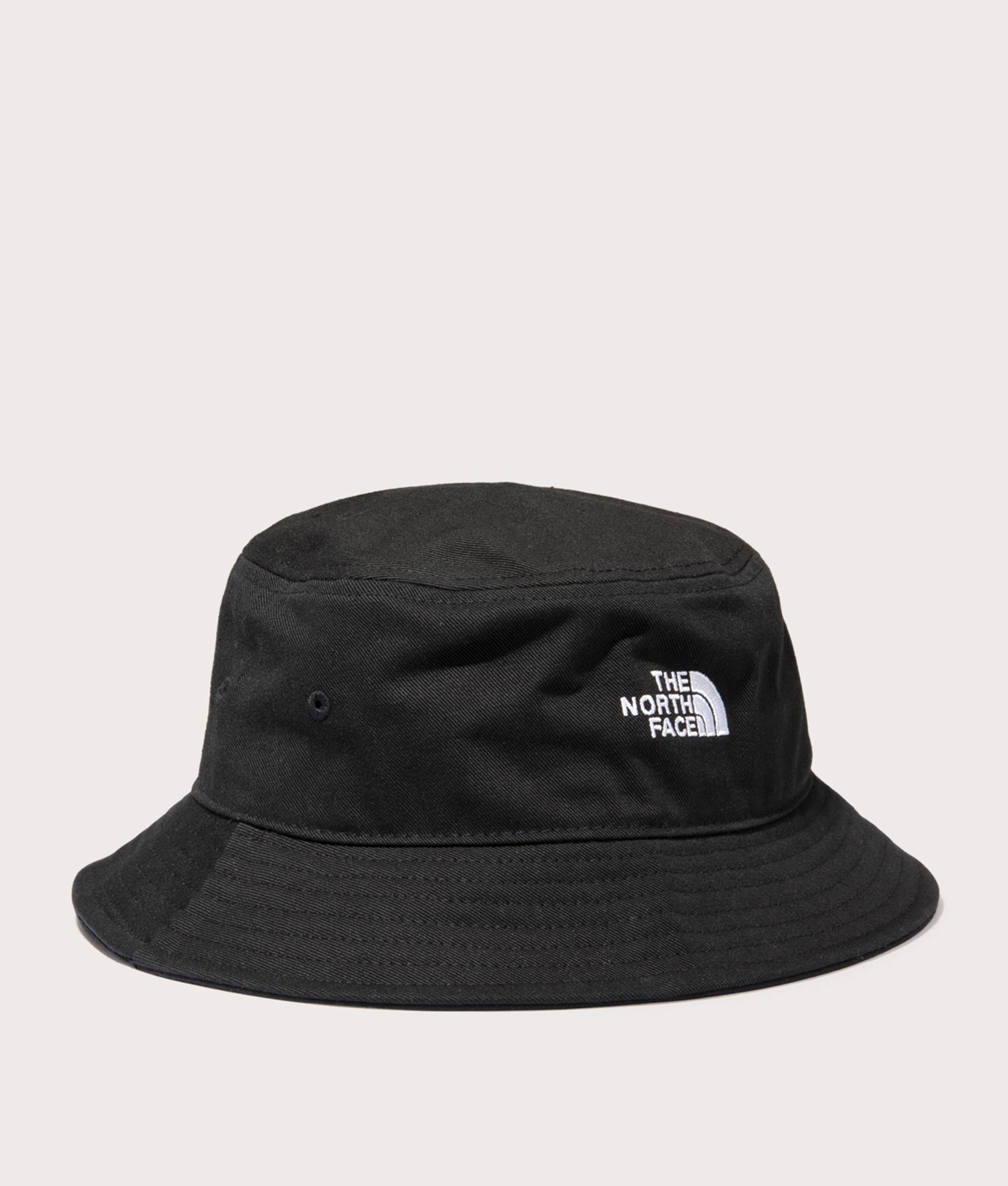 The North Face Norm Bucket Hat in Black at EQVVS. Angle Shot.