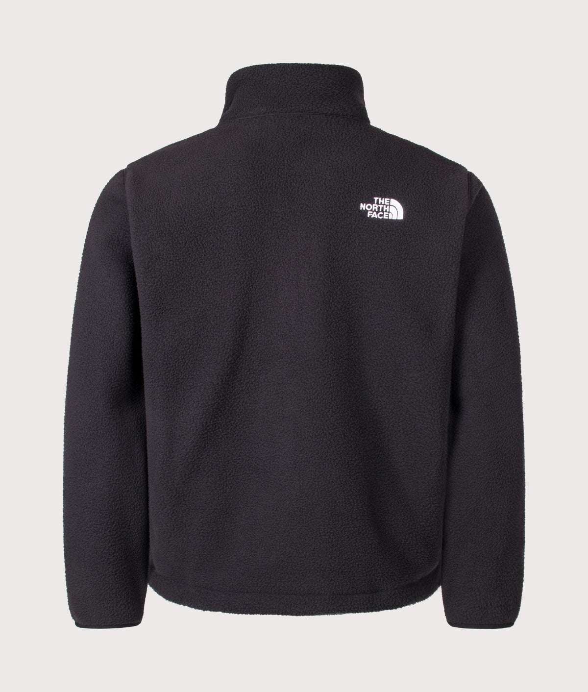 The North Face Relaxed Fit TNF Fleeski Zip Through Fleece in TNF Black at EQVVS Menswear. Back shot.