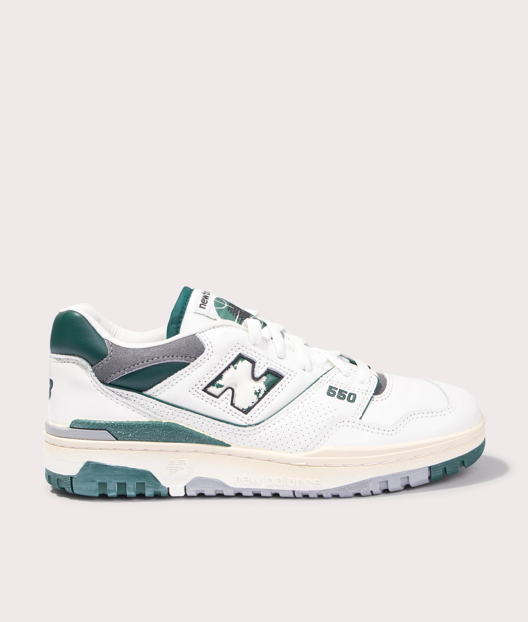 New Balance 550 Sneakers in Sea Salt White and Green for Men at EQVVS  Side Shot