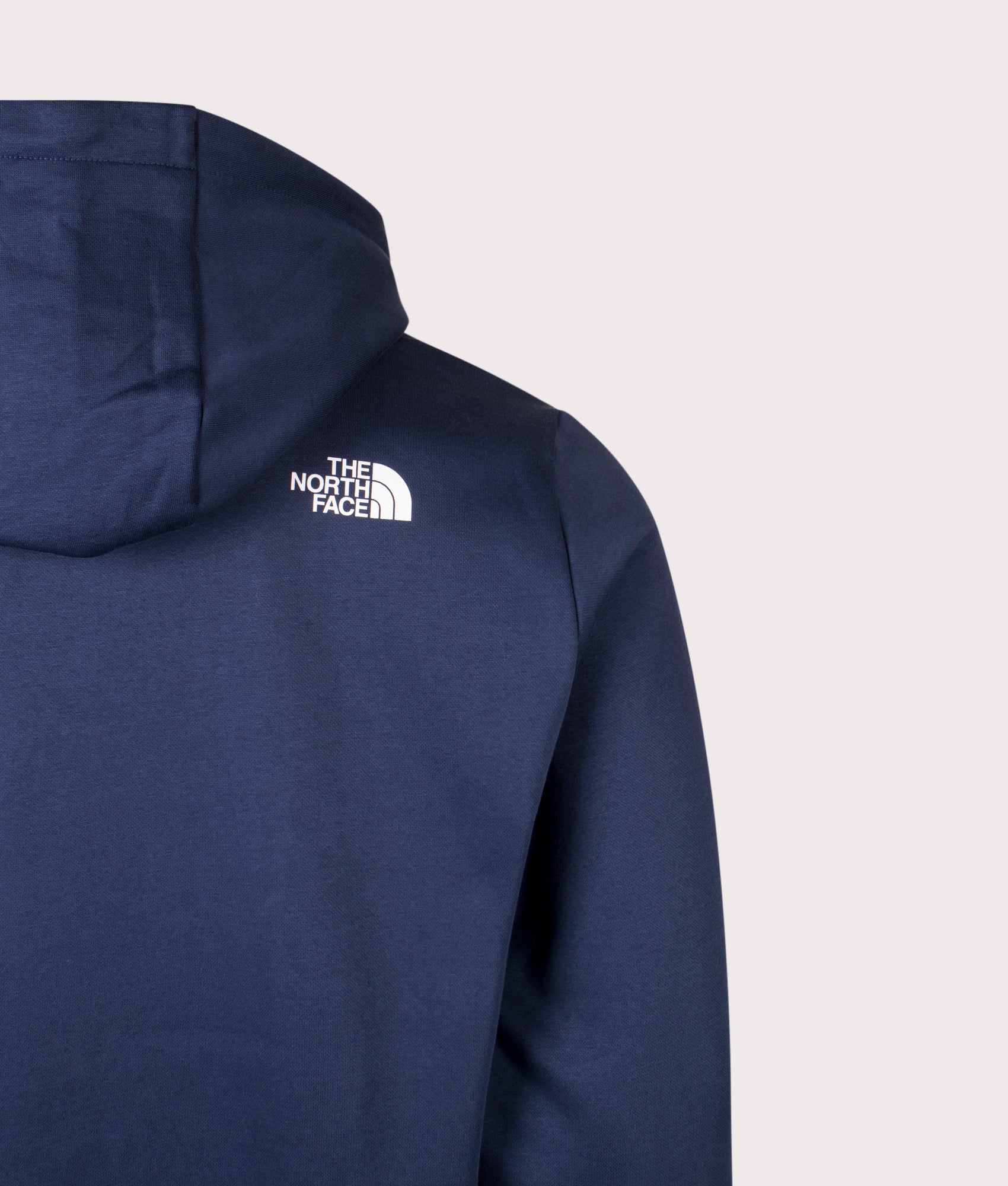 The North Face drop the The Simple Dome Hoodie in Summit Navy at EQVVS Menswear. Back detail shot.