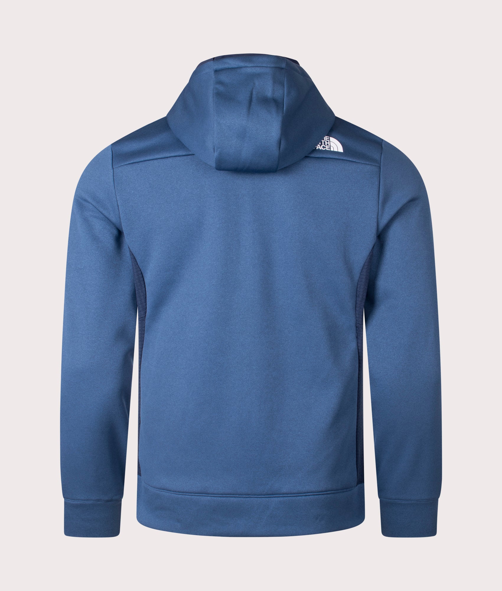 The North Face Mountain Athletic Full Zip Fleece Hoodie in Shady Blue at EQVVS. Back Shot.