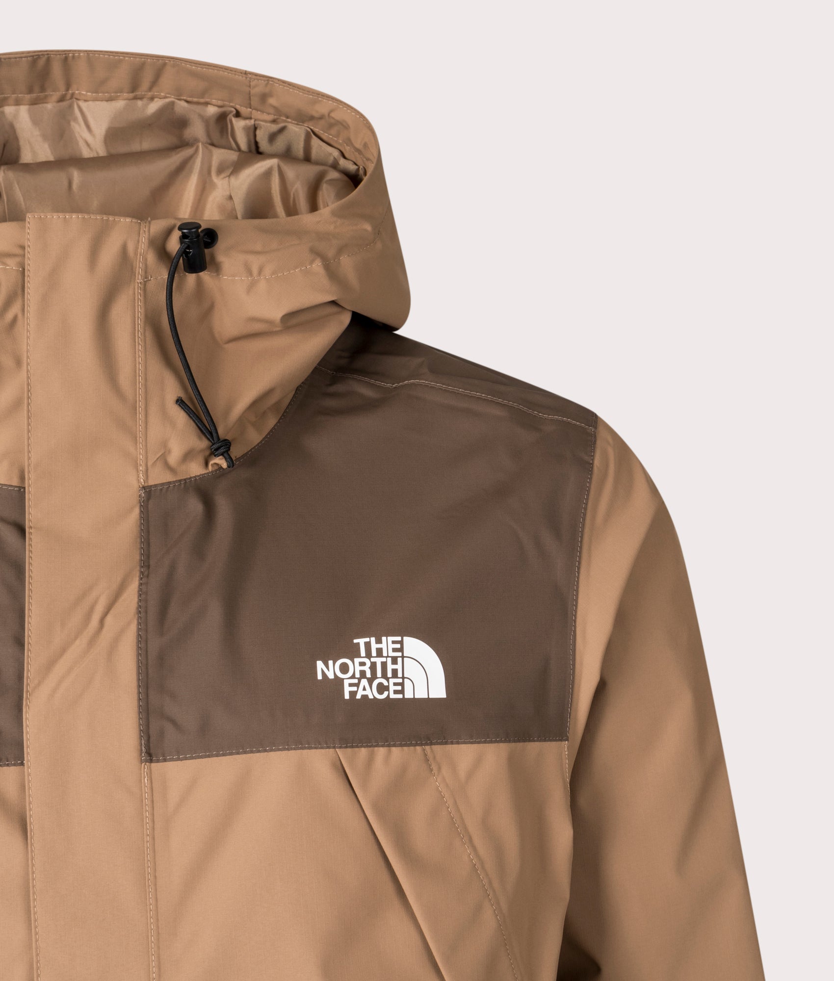 The North Face, Antora Jacket, Latte Smokey Brown, Eqvvs Menswear, front detailed angle