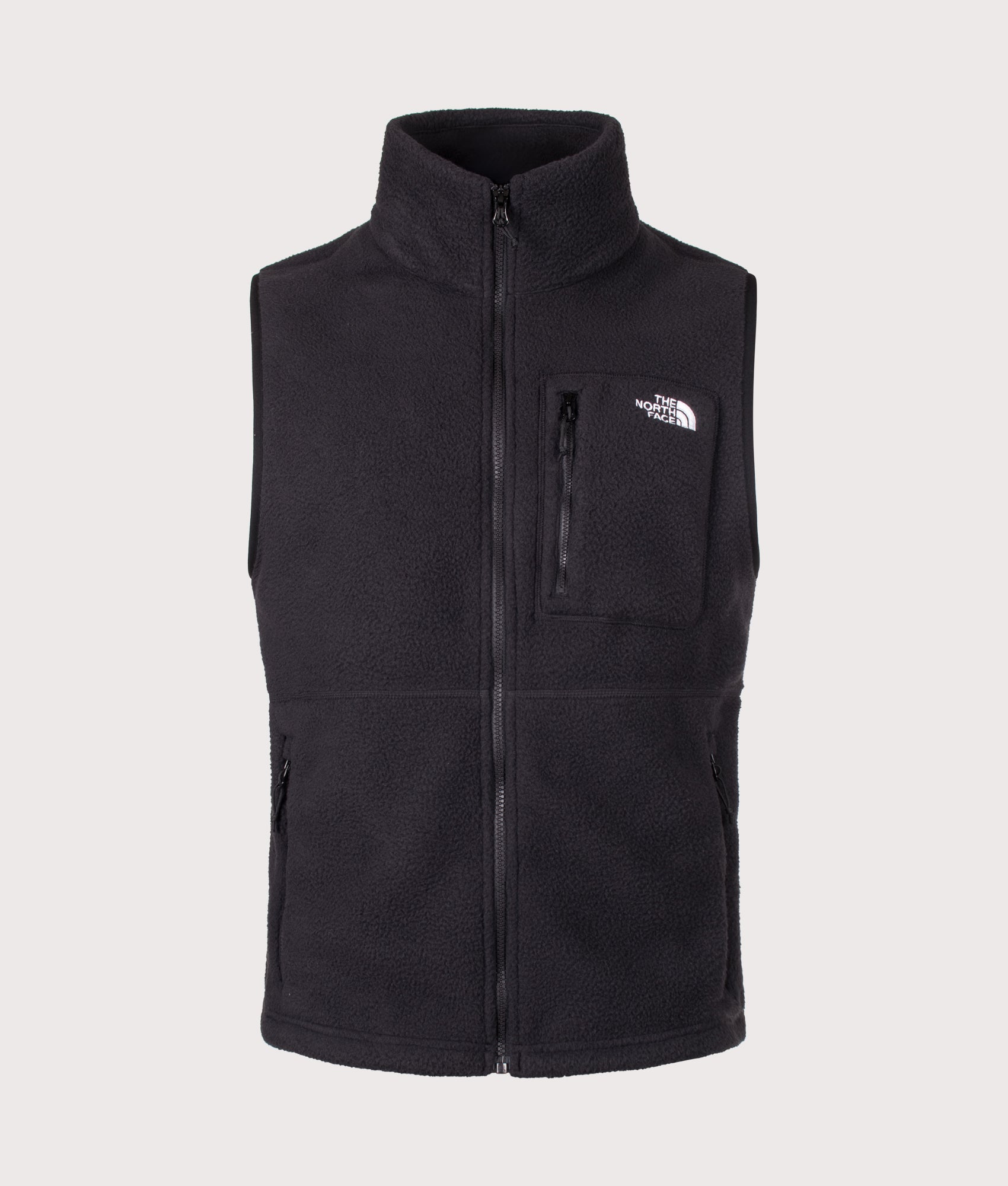 The North Face Regular Fit Yumiori Gilet  in TNF Black at EQVVS Menswear. Front shot.