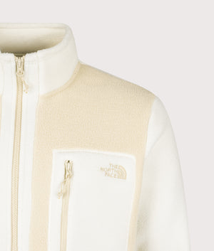 Yumiori Full Zip Fleece Sweatshirt by The North Face in Gravel. Shot by EQVVS. Front detail shot.