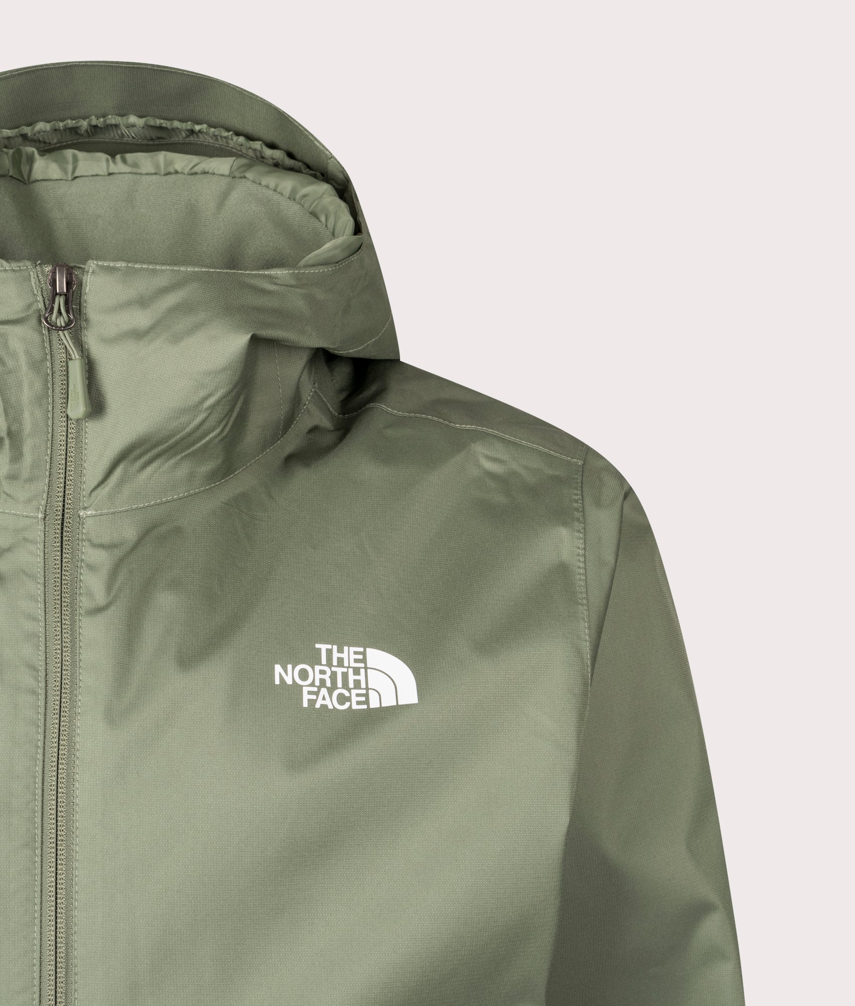 Quest Jacket in Bark Mist | The North Face | EQVVS | Front detail shot 