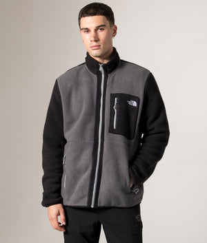 Yumiori Full Zip Fleece Sweatshirt by The North Face in Anthracite Grey. Shot by EQVVS. Front model shot.
