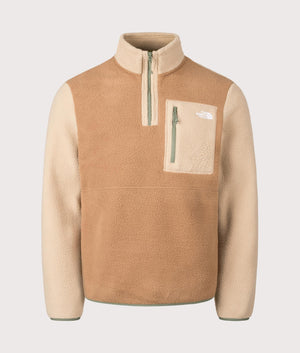 Yumiori Quarter Zip Sweatshirt in Utility Brown/Khaki Stone/Bark Mist | The North Face | Shot at EQVVS | Front shot 